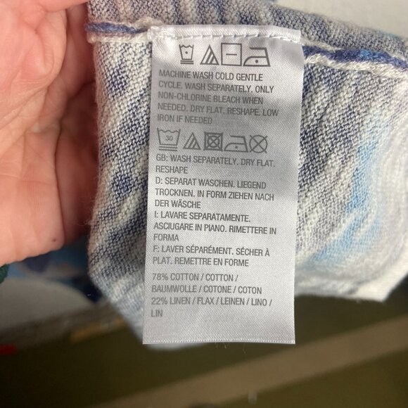 Logo by Lori Goldstein Size L Blue Camouflage Lightweight Sweater Linen Casual - Picture 6 of 6